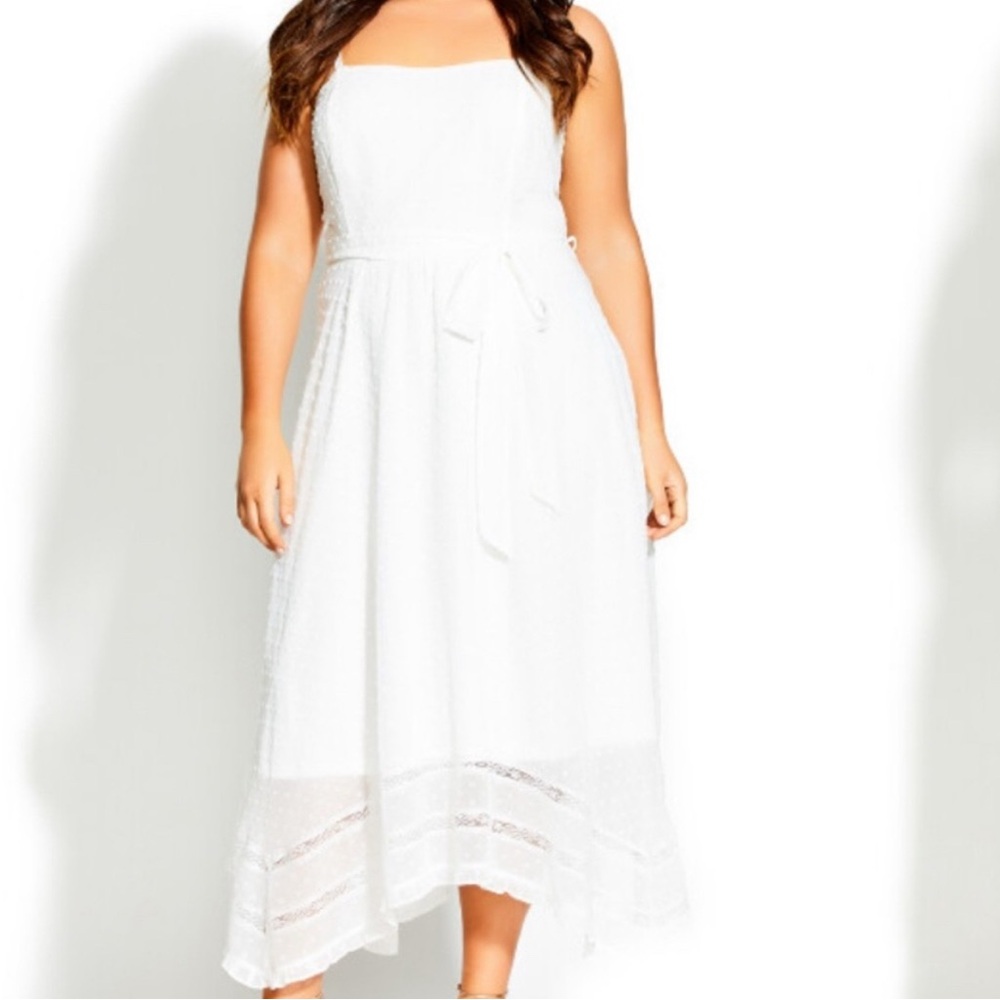 Elegant White spaghetti strap dress